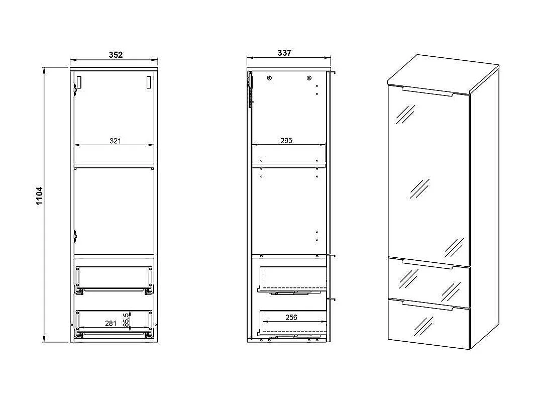 Badezimmer Schrank in Dunkelgrau Made in Germany