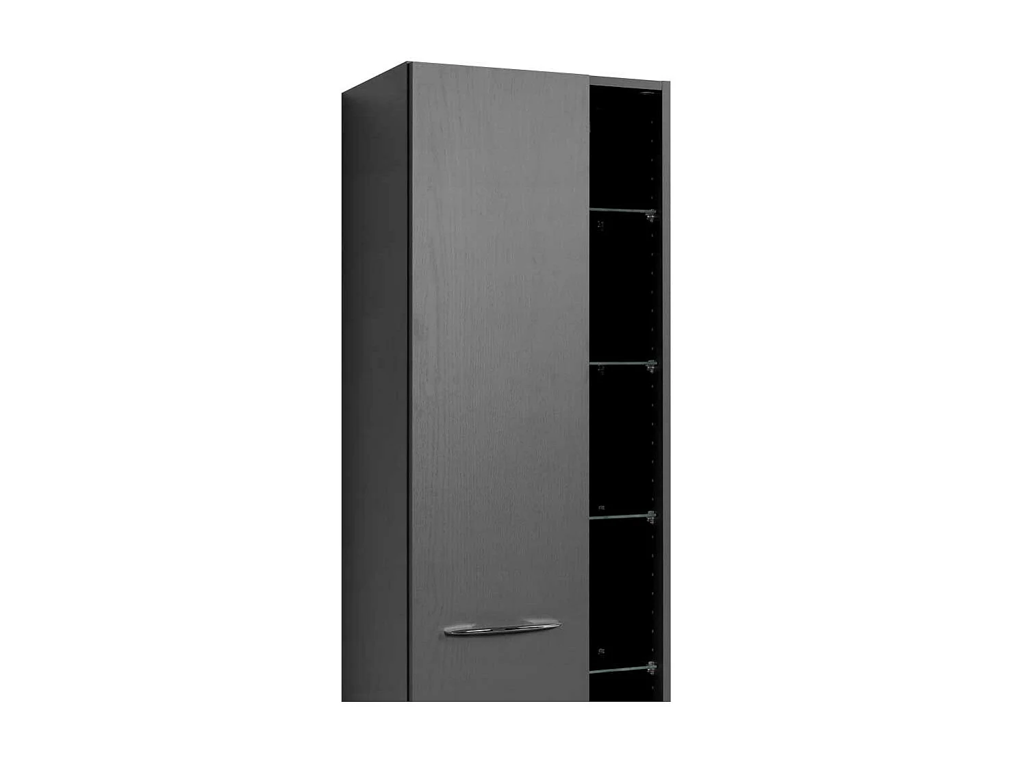 Midischrank in Grau offene Fächer