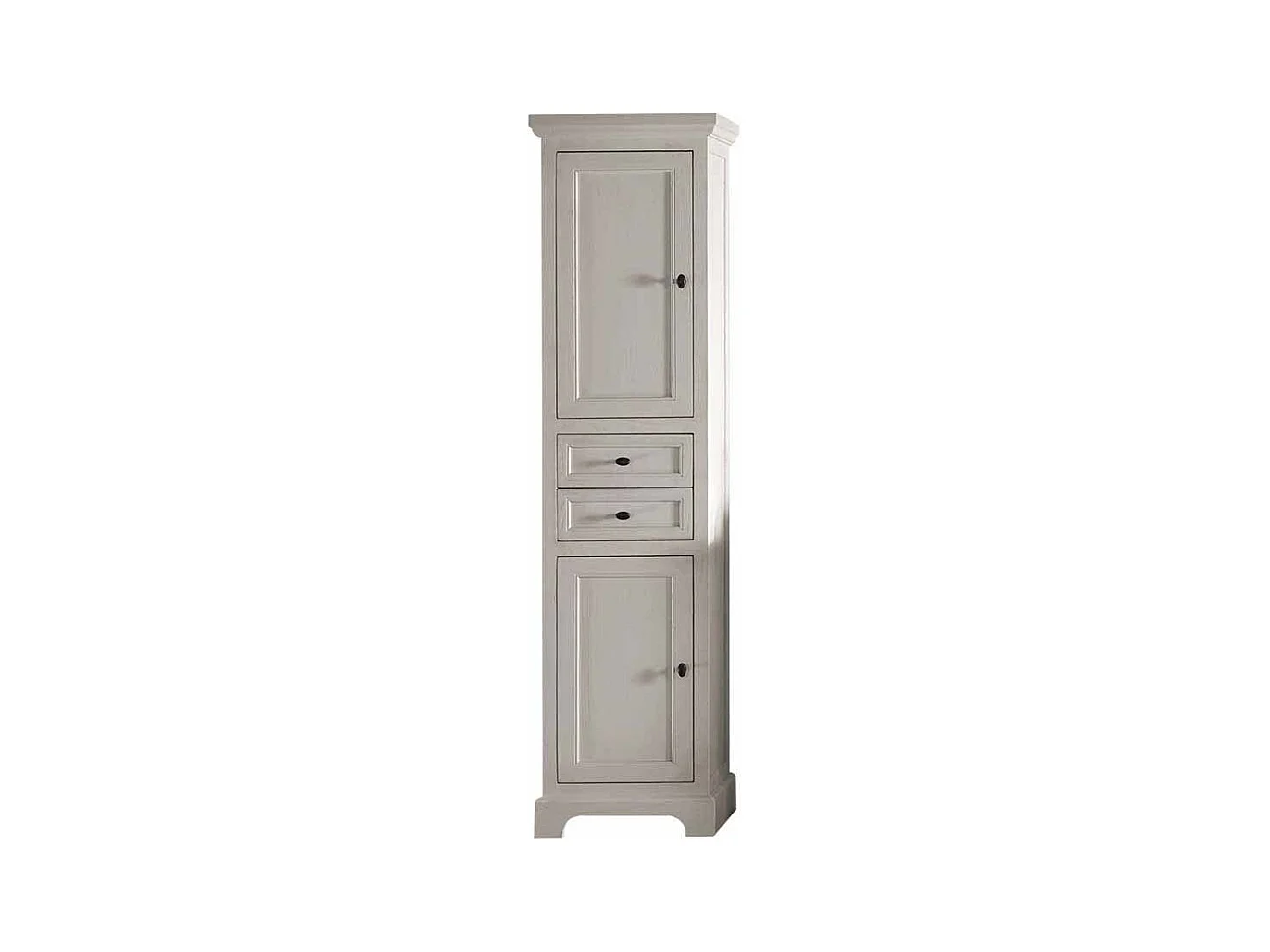 Badschrank in Wei� Eiche 200 cm hoch