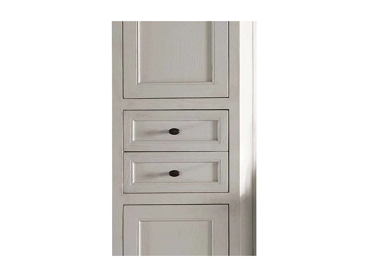 Badschrank in Weiß Eiche 200 cm hoch