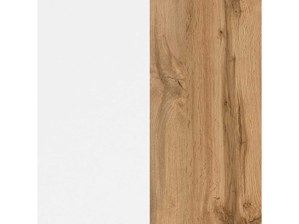 Hochschrank für Badezimmer Weiß und Wildeiche Optik