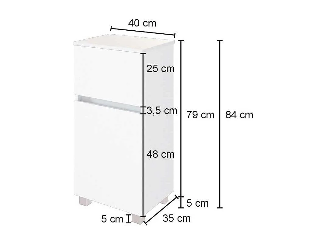Badezimmer Unterschrank in Wildeichefarben und Anthrazit 40 cm breit