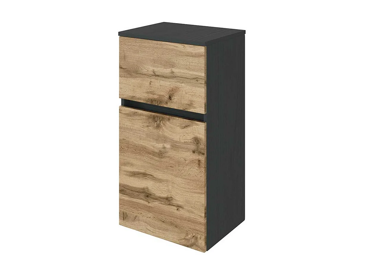 Badezimmer Unterschrank in Wildeichefarben und Anthrazit 40 cm breit