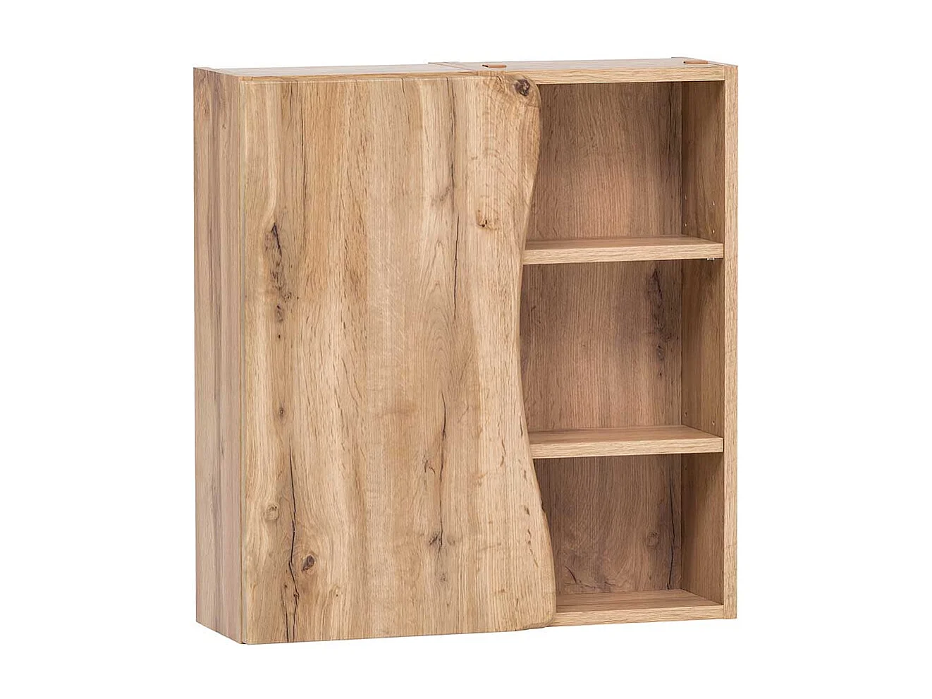 Oberschrank Bad in Wildeichefarben Baumkantenoptik Tür