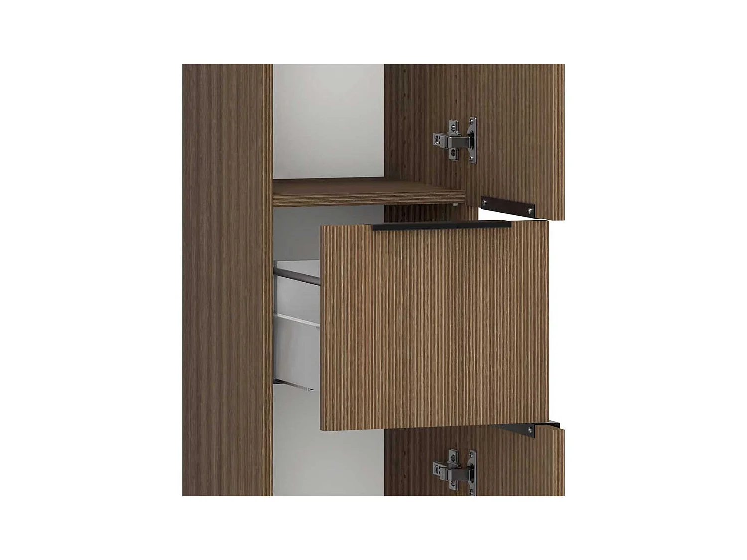 Badhochschrank Badezimmerhochschrank aus Holzwerkstoff mit Metallgriffen