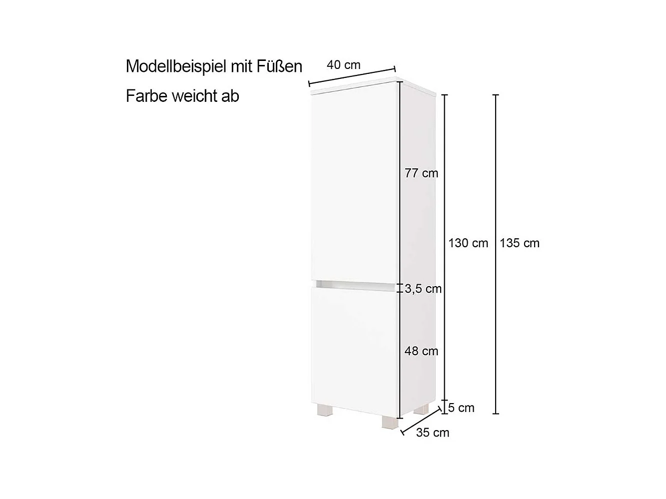 Bad Hochschrank 2-türig Dunkel Grau