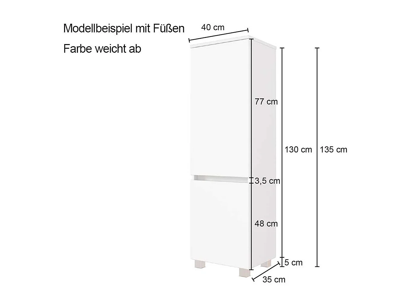 Bad Hochschrank 2-türig Dunkel Grau