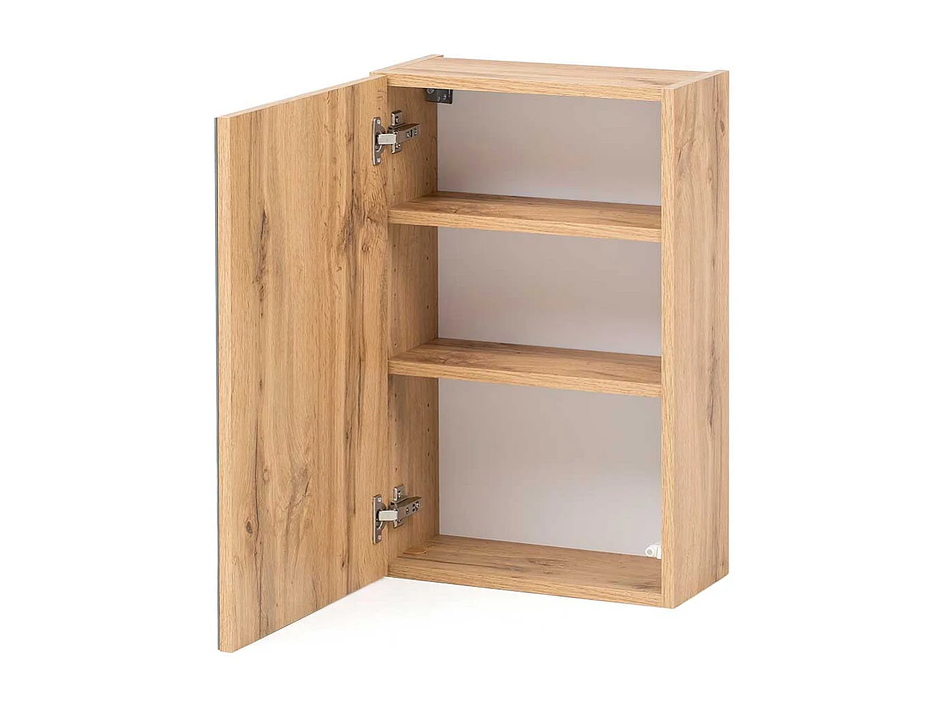 Badezimmer Hängeschrank in Grau und Wildeiche Optik Glas beschichtet