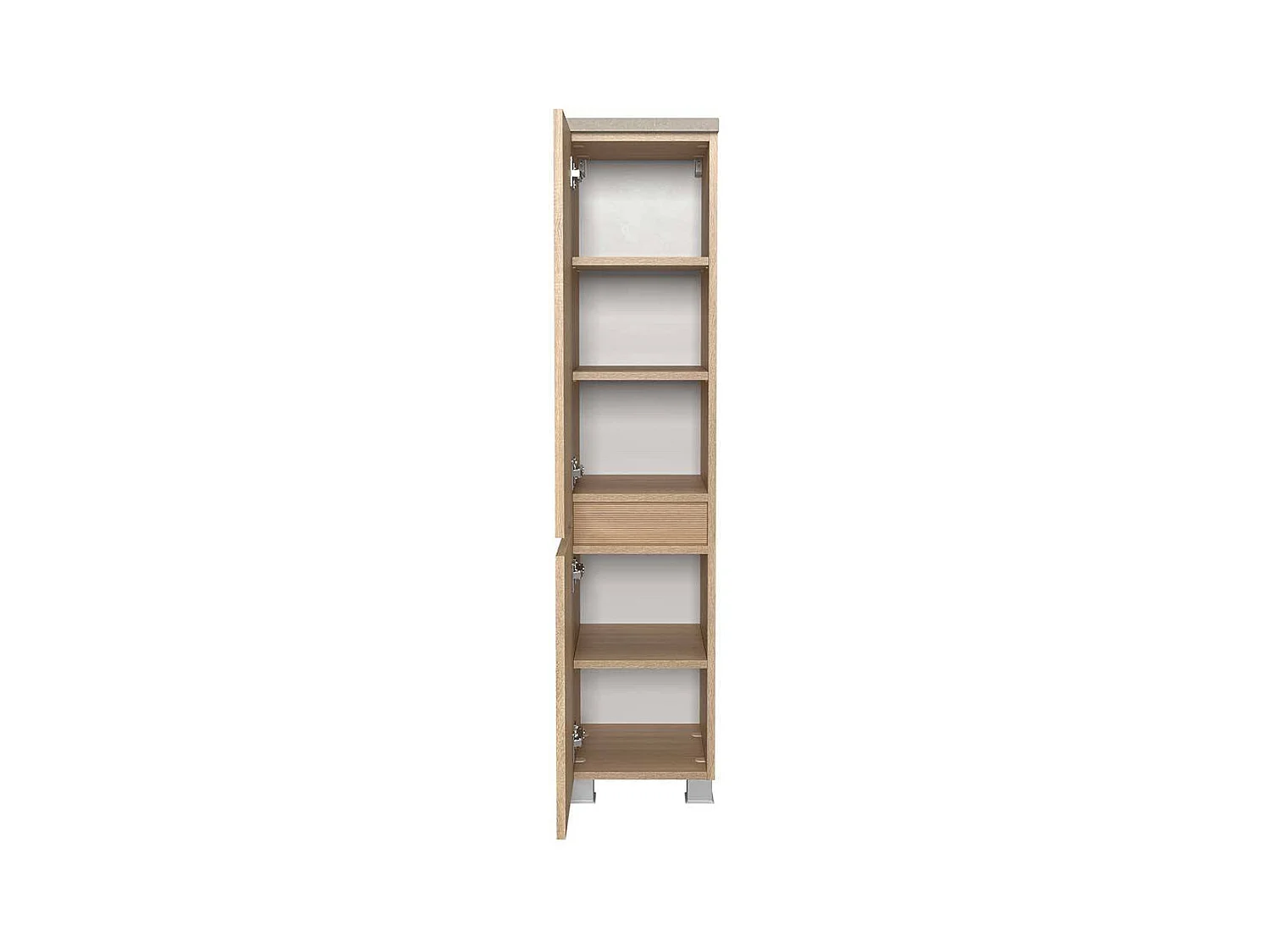 Hochschrank Badhochschrank mit Drehtüren und Holzwerkstoff Oberfläche