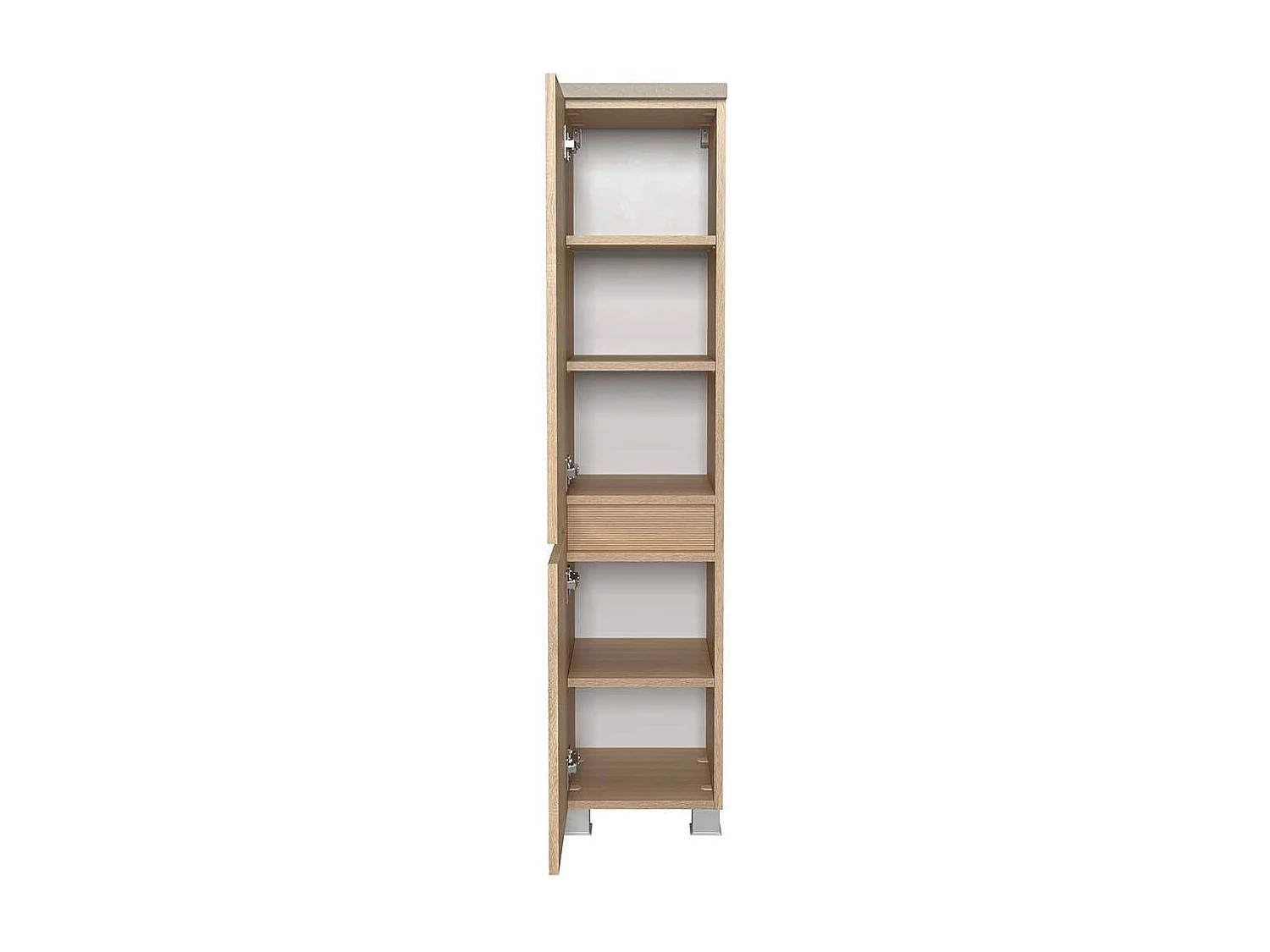 Hochschrank Badhochschrank mit Drehtüren und Holzwerkstoff Oberfläche