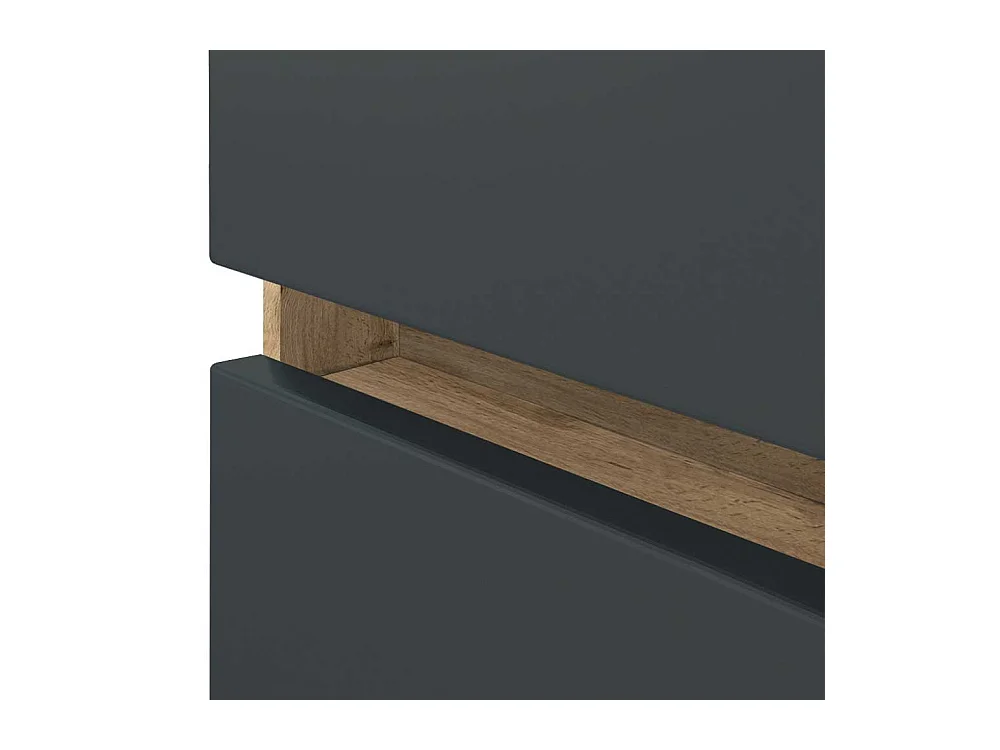 Badschrank in Wildeichefarben und Anthrazit Stand- und Wandmontage