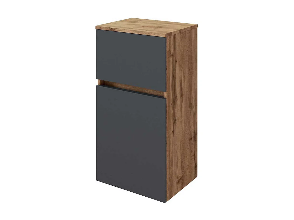 Badschrank in Wildeichefarben und Anthrazit Stand- und Wandmontage