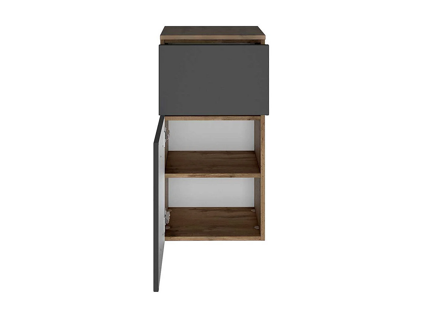 Badschrank in Wildeichefarben und Anthrazit Stand- und Wandmontage