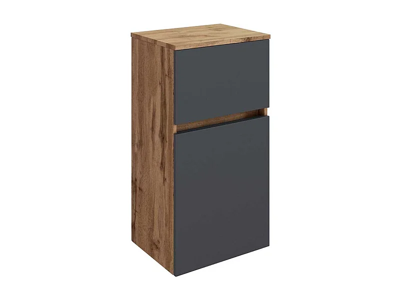 Badschrank in Wildeichefarben und Anthrazit Stand- und Wandmontage