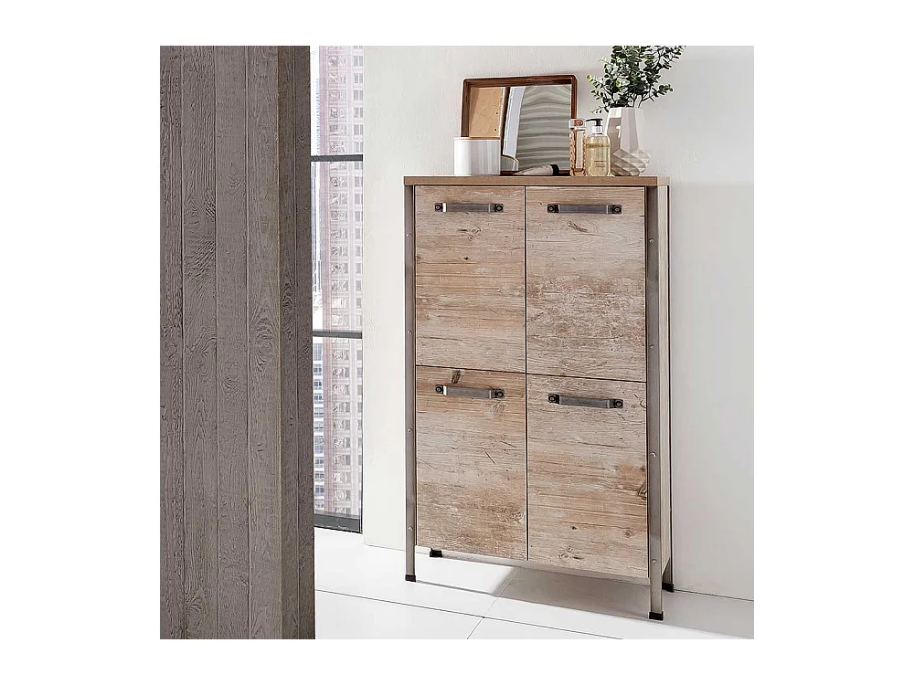 Bad Highboard in Eiche Grau Nachbildung Industry Style