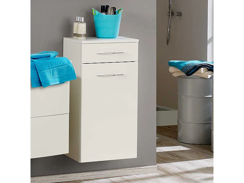 Badezimmer Unterschrank in Hochglanz Weiß 40 cm