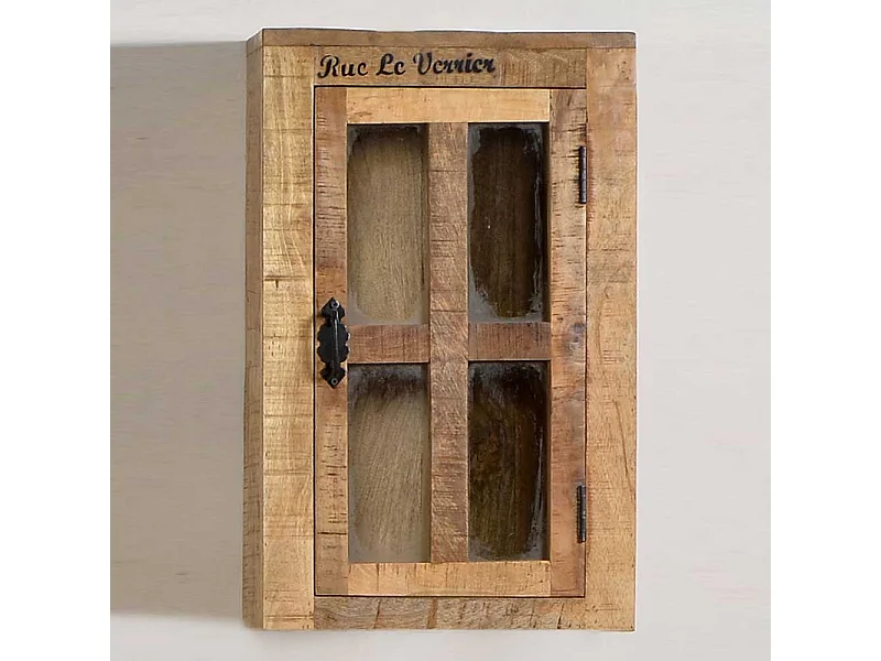 Hängeschränkchen aus Mangobaum Massivholz rustikal