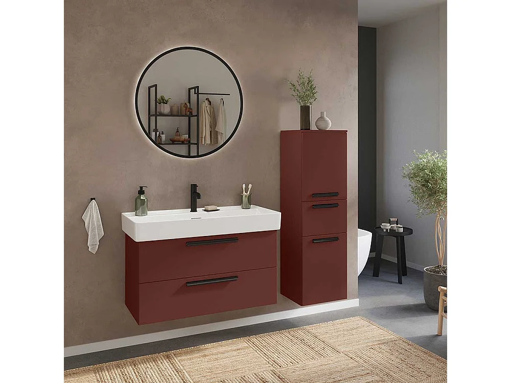 Badezimmermidischrank Badezimmerschrank in Dunkelrot foliert