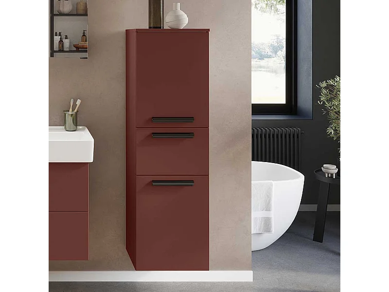 Badezimmermidischrank Badezimmerschrank in Dunkelrot foliert