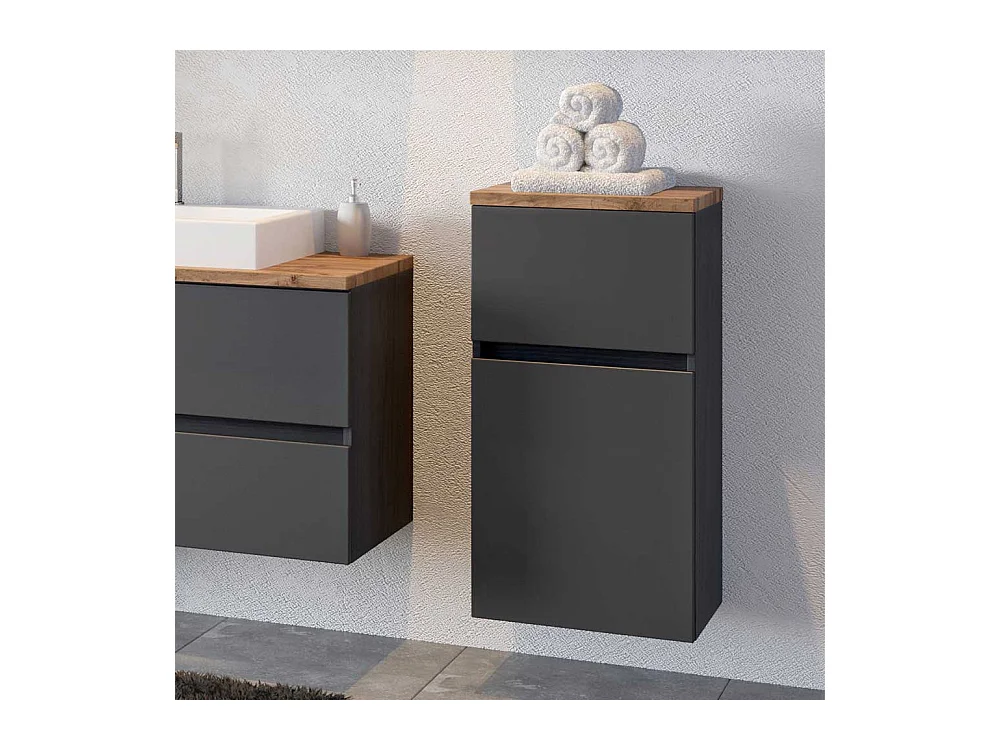 Bad Unterschrank in Dunkelgrau und Wildeiche Optik 40 cm breit