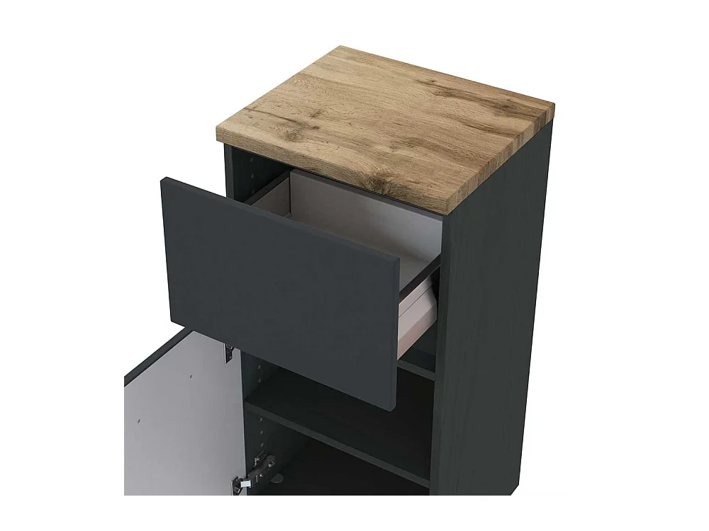 Bad Unterschrank in Dunkelgrau und Wildeiche Optik 40 cm breit