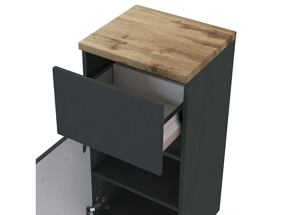 Bad Unterschrank in Dunkelgrau und Wildeiche Optik 40 cm breit