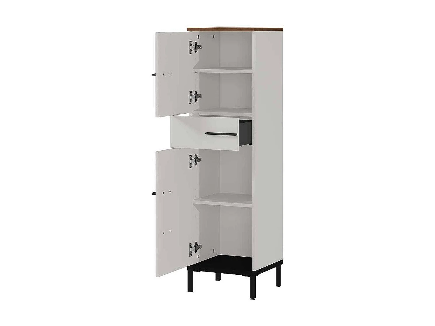 Midischrank Badezimmer 125 cm hoch einer Schublade