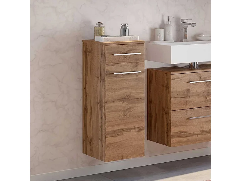 Badezimmer Kommode in Wildeichefarben 30 cm breit