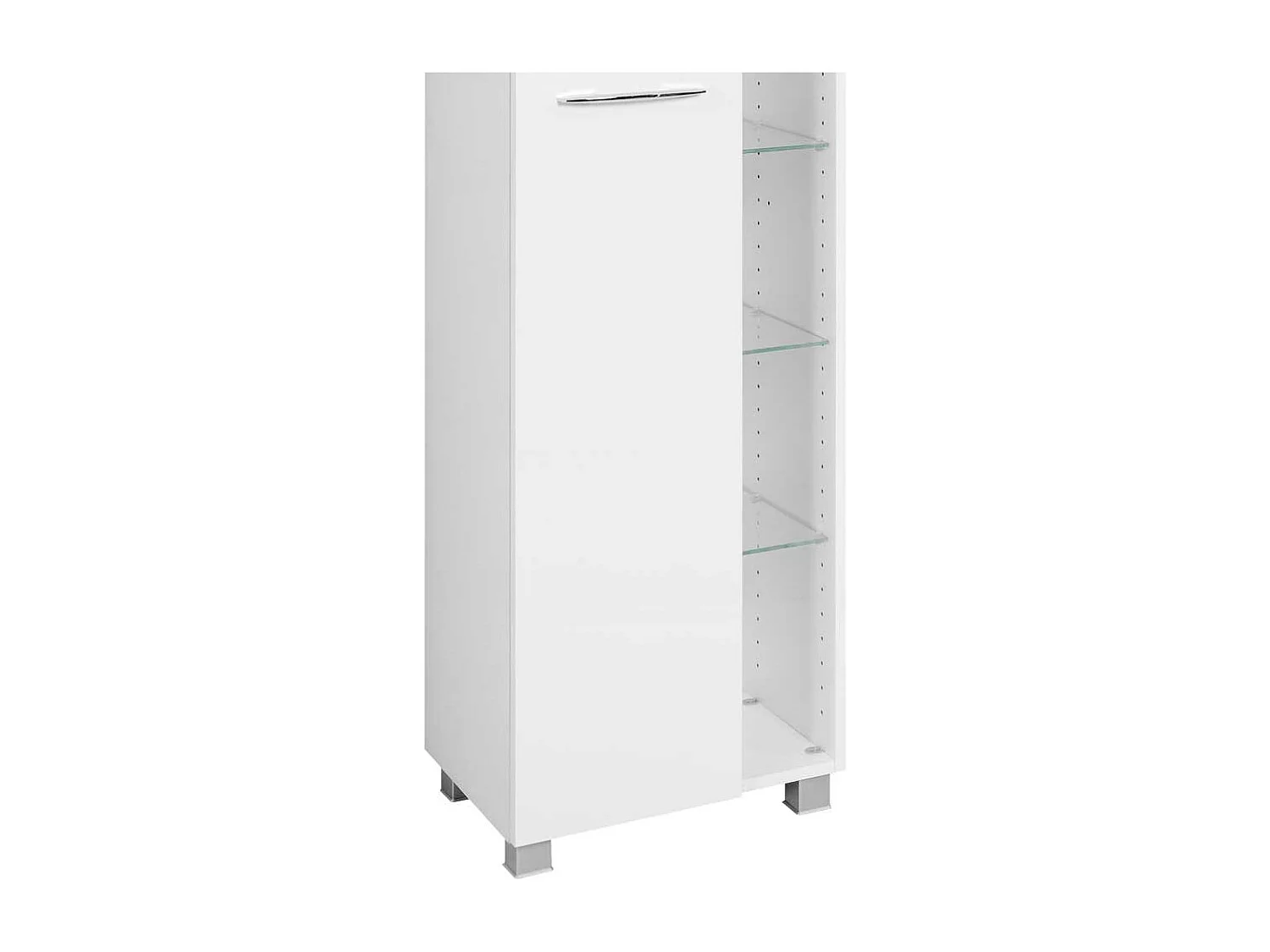 Badschrank in Weiß mit offenen Fächern