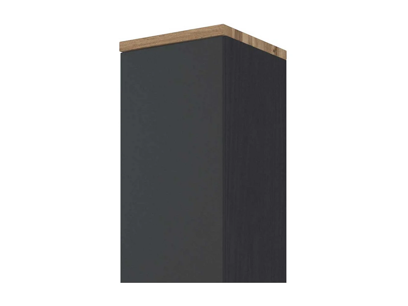 Hängender Hochschrank in dunkel Grau und Wildeiche Dekor Badezimmer