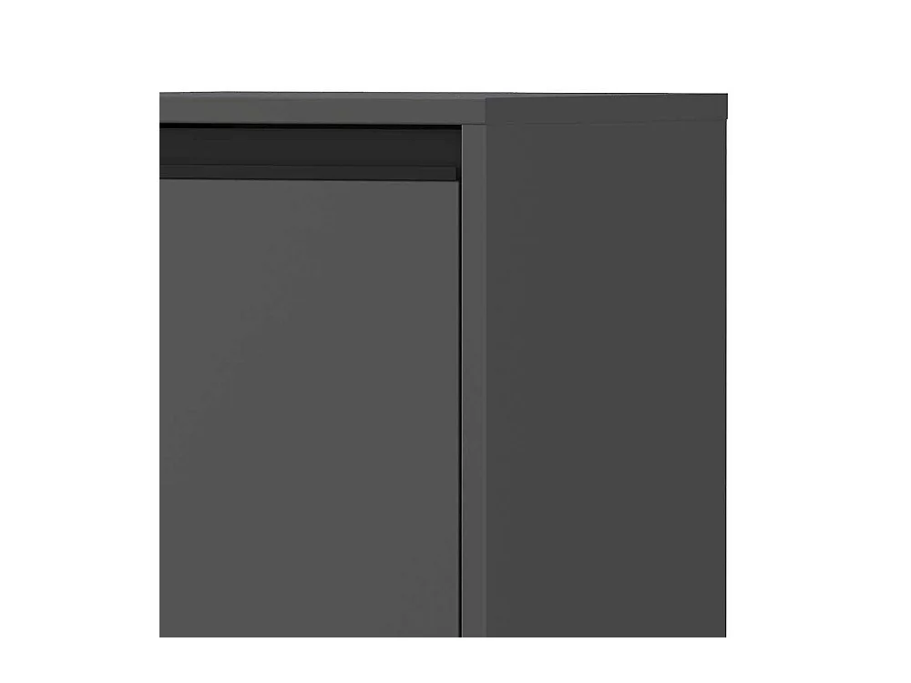 Badezimmerschrank Midibadschrank in Dunkelgrau mit Kunststoff Bodengleitern