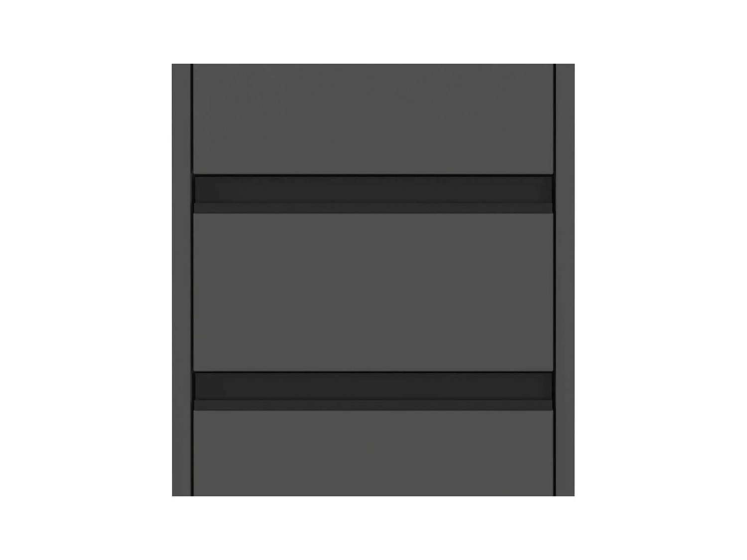 Badezimmerschrank Midibadschrank in Dunkelgrau mit Kunststoff Bodengleitern