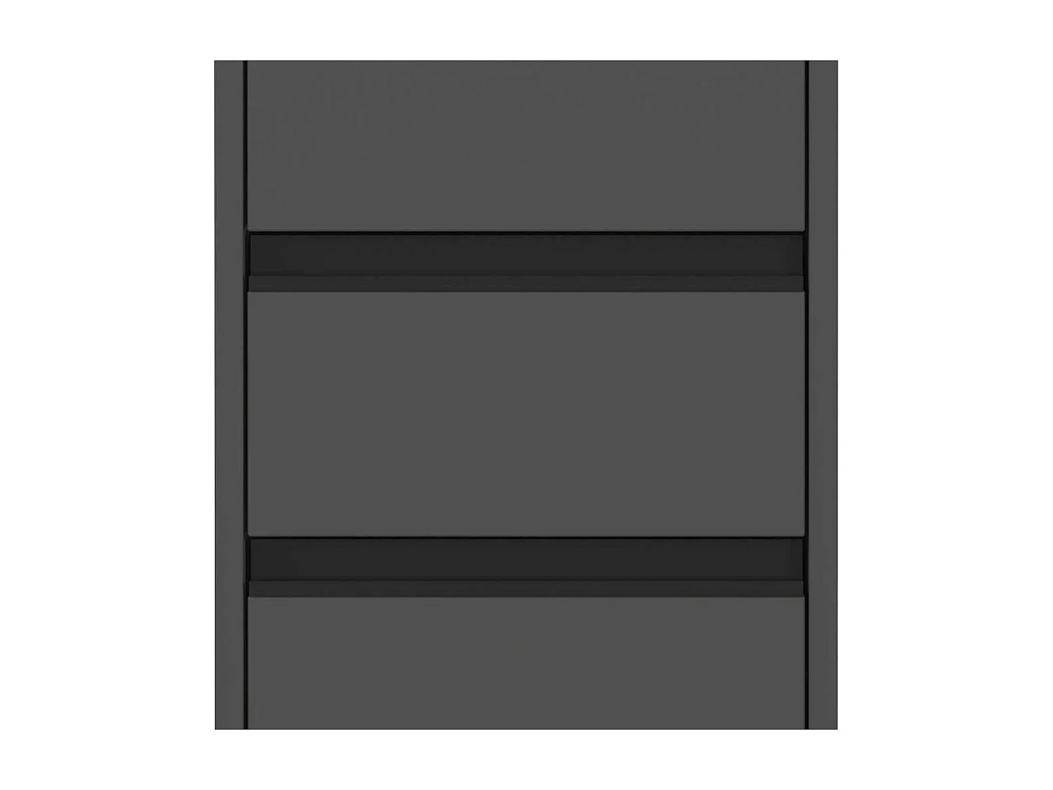 Badezimmerschrank Midibadschrank in Dunkelgrau mit Kunststoff Bodengleitern