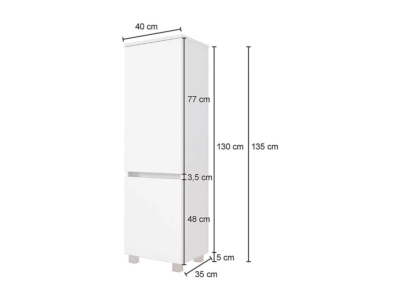 Badhochschrank in Wildeichefarben und Anthrazit 40 cm breit