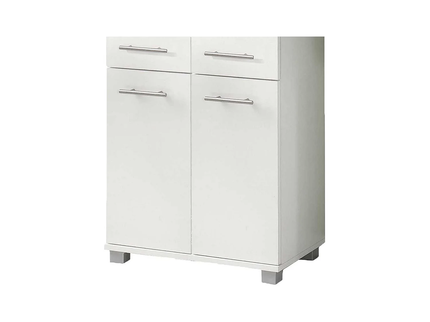 Weißer Badschrank mit 4 Türen 60 cm breit