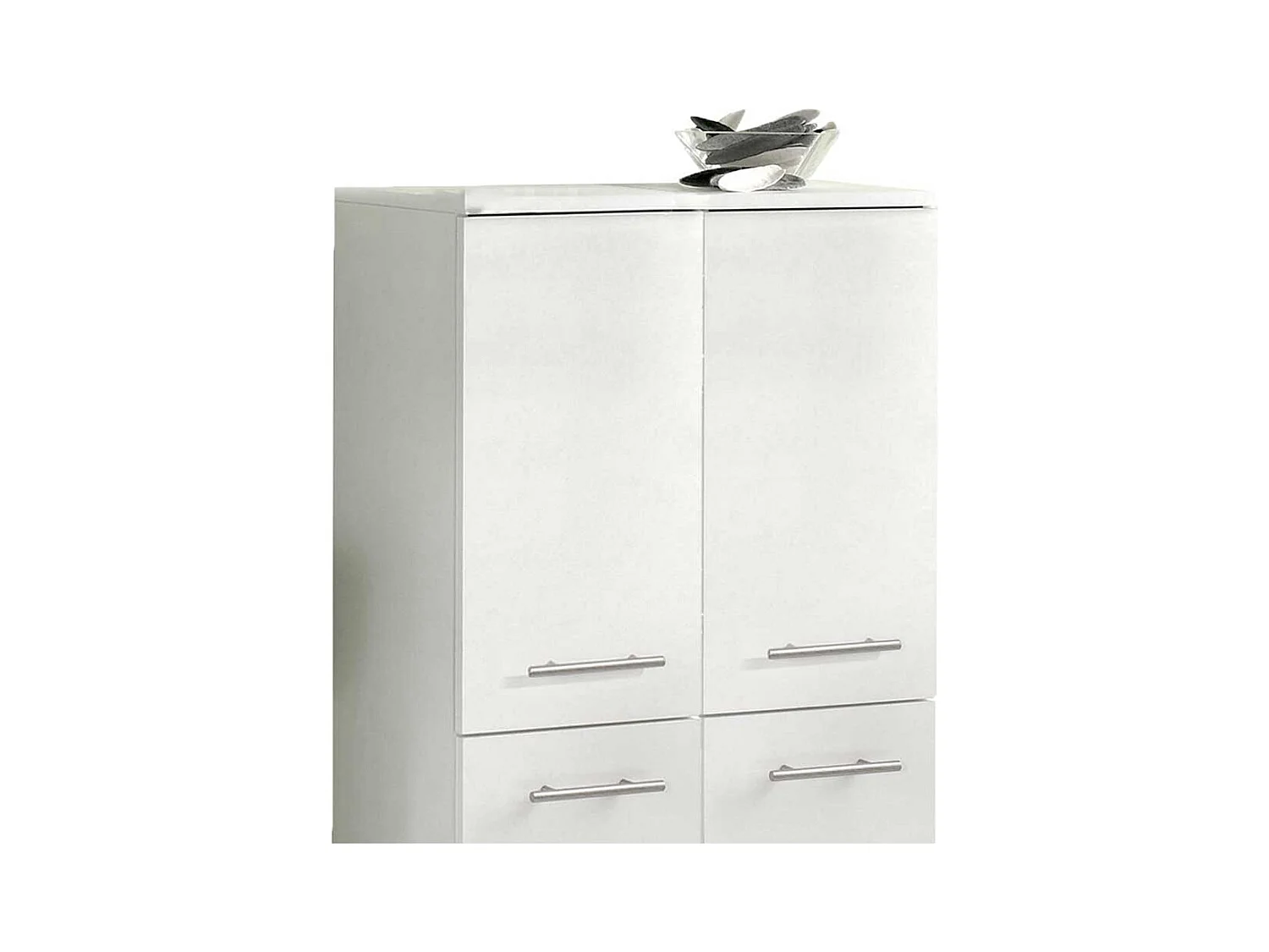 Weißer Badschrank mit 4 Türen 60 cm breit