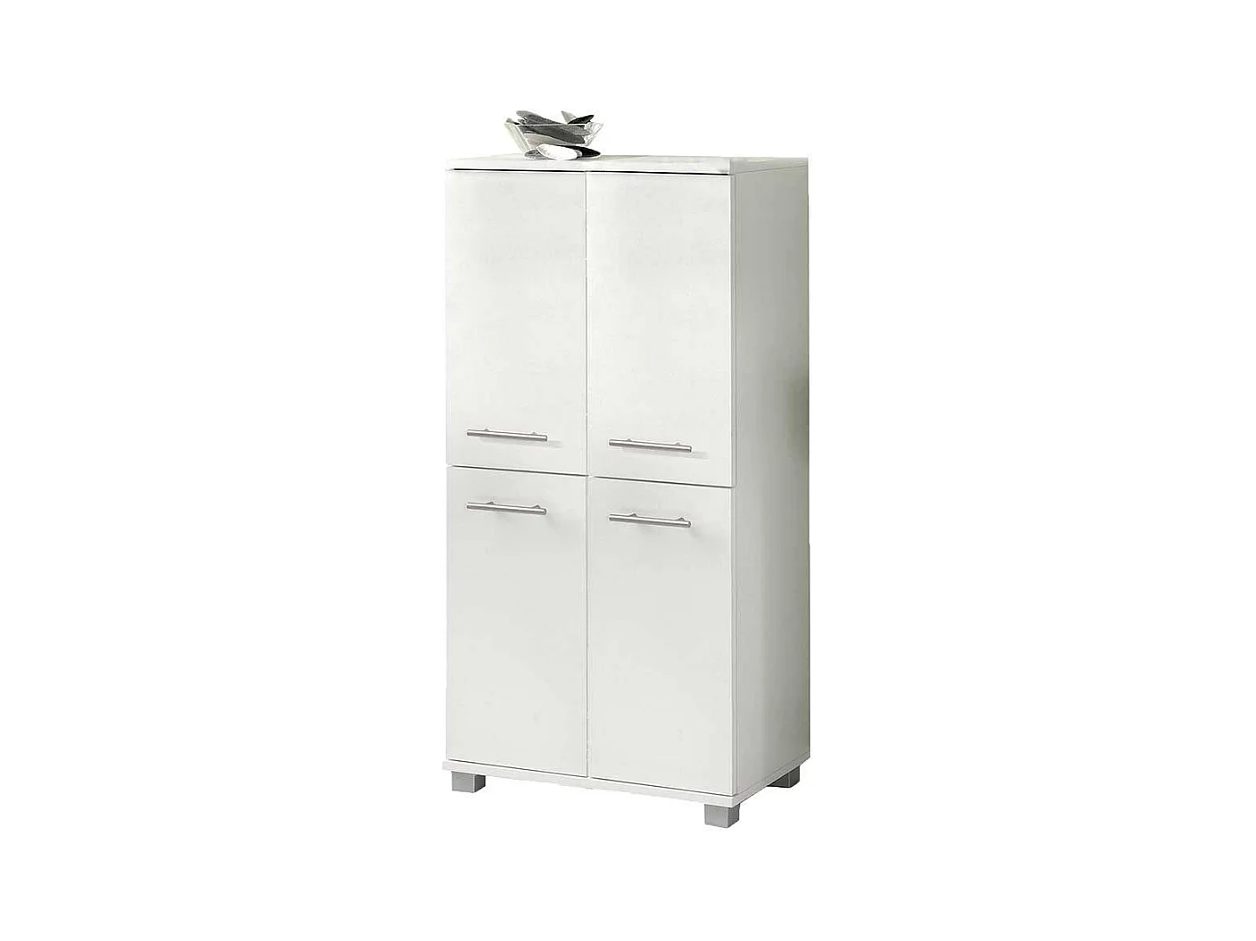 Weißer Badschrank mit 4 Türen 60 cm breit