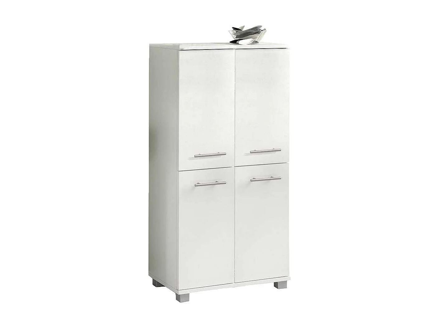 Weißer Badschrank mit 4 Türen 60 cm breit