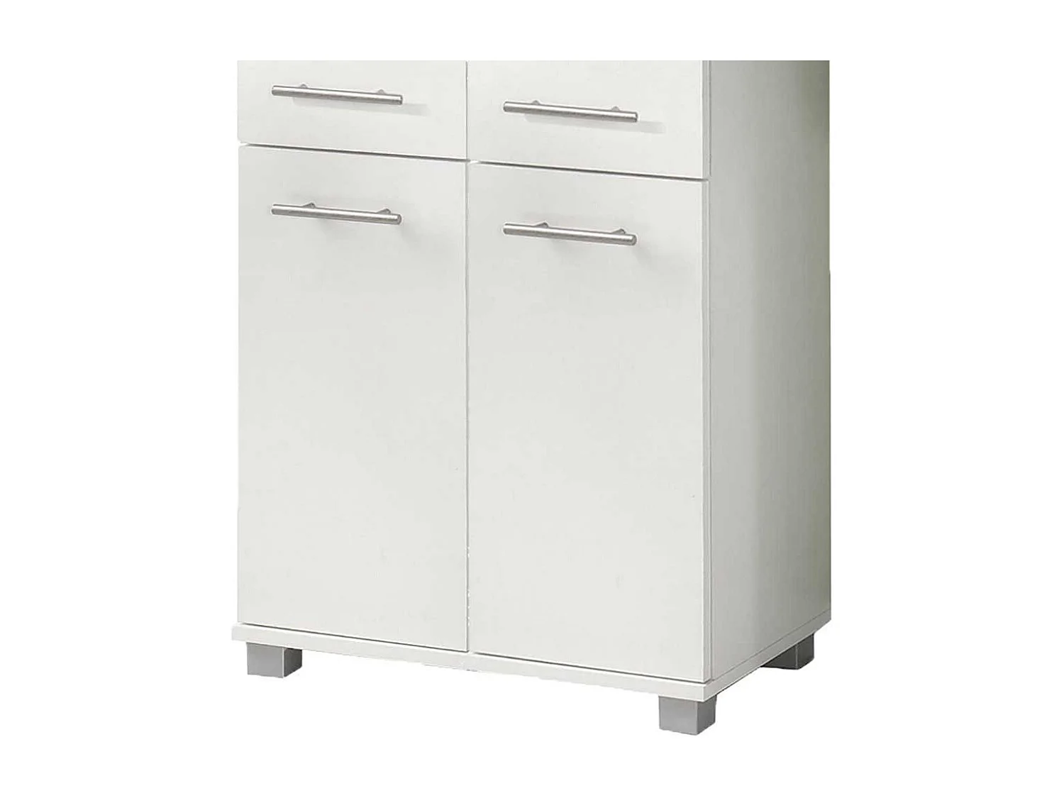 Weißer Badschrank mit 4 Türen 60 cm breit