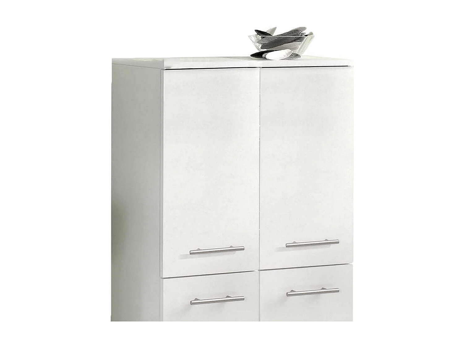 Weißer Badschrank mit 4 Türen 60 cm breit