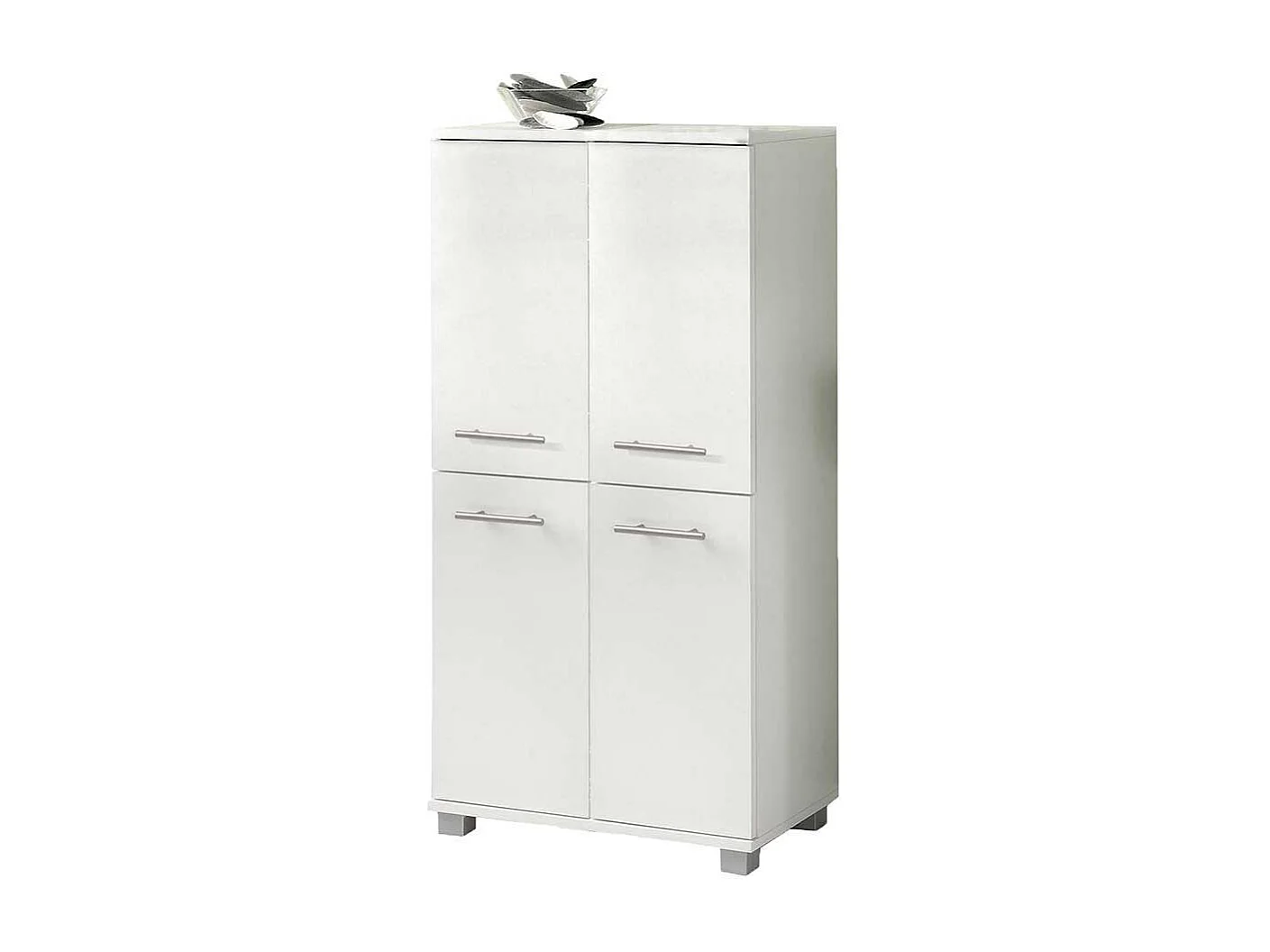 Weißer Badschrank mit 4 Türen 60 cm breit