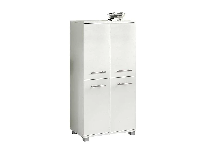 Weißer Badschrank mit 4 Türen 60 cm breit