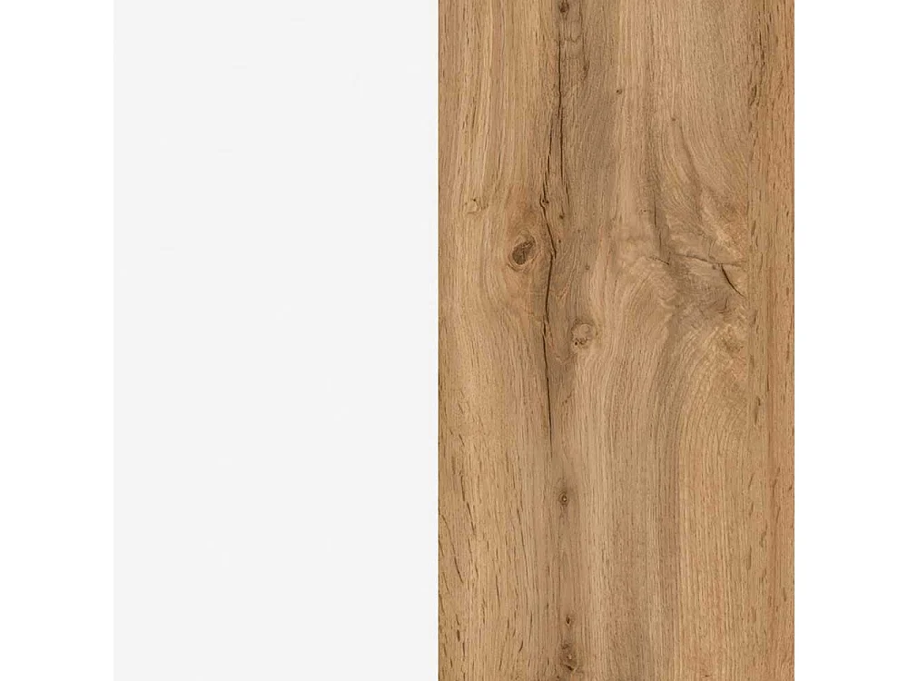 Bad Hochschrank modern in Wildeichefarben und Weiß Made in Germany