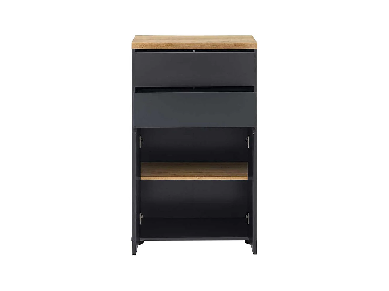 Midischrank Badschrank mit Drehtüren in Anthrazit