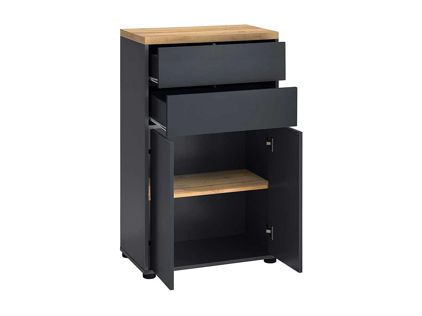 Midischrank Badschrank mit Drehtüren in Anthrazit