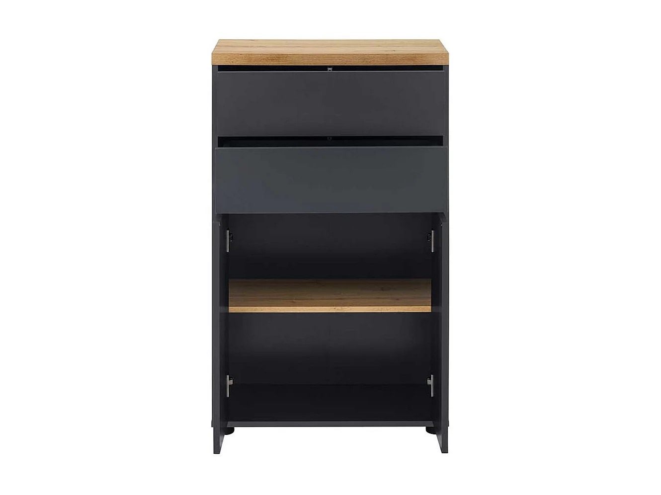 Midischrank Badschrank mit Drehtüren in Anthrazit