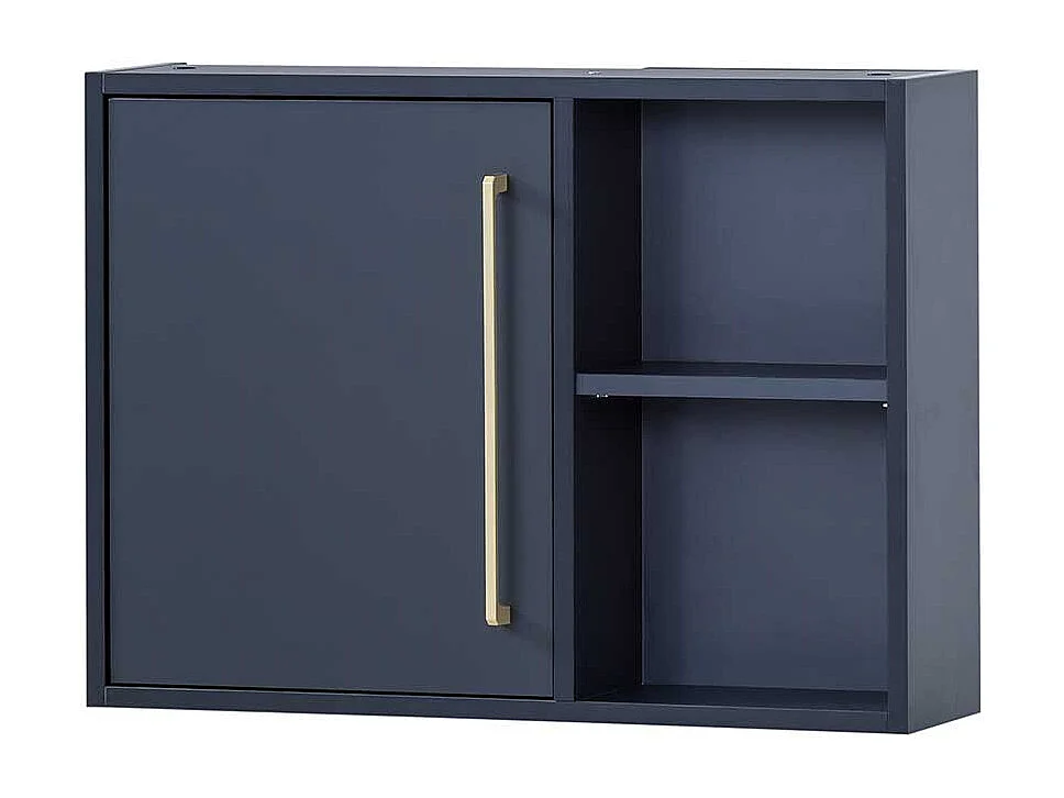 Badezimmerhängeschrank modern in Dunkelblau Goldfarben