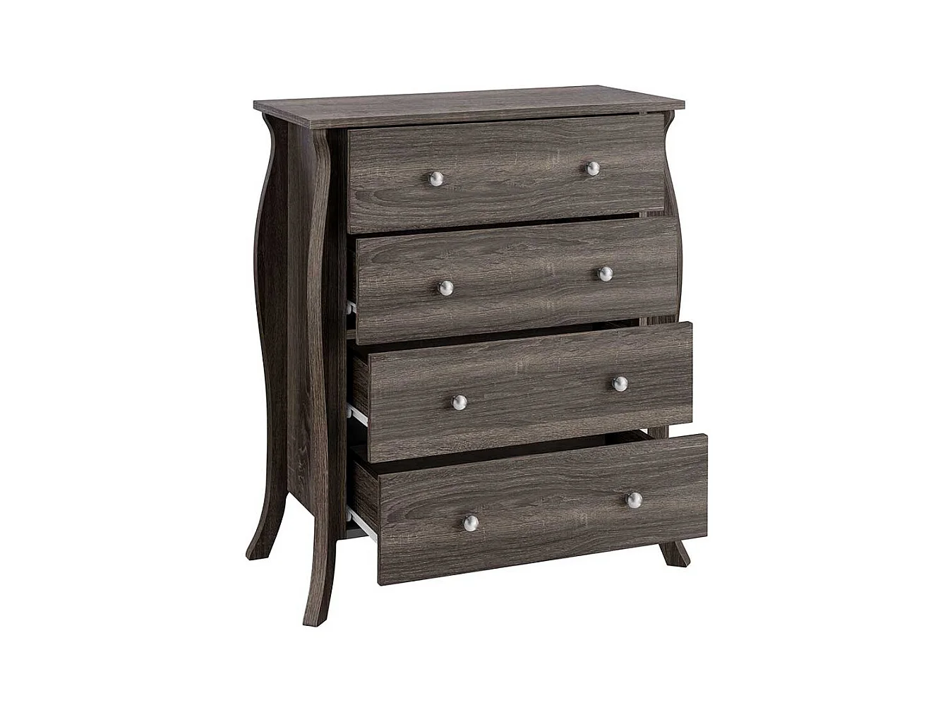 Badezimmer Schubladenkommode in Eiche Grau Barockstil