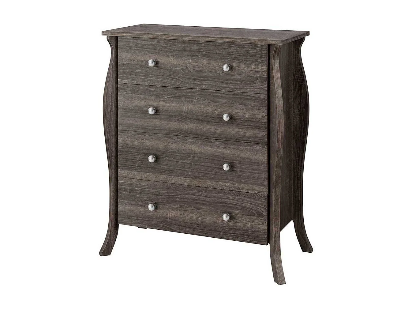 Badezimmer Schubladenkommode in Eiche Grau Barockstil