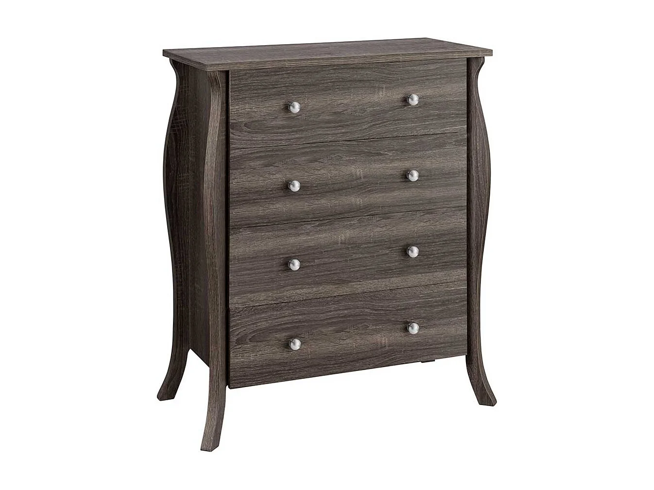 Badezimmer Schubladenkommode in Eiche Grau Barockstil